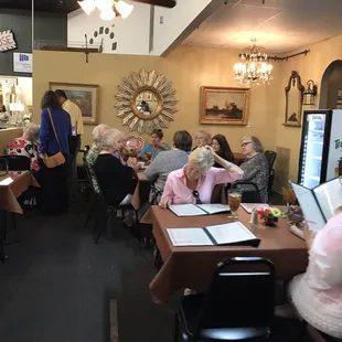people sitting at tables