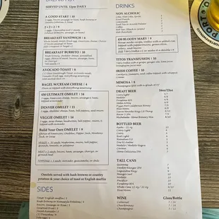 Breakfast/Drink Menu