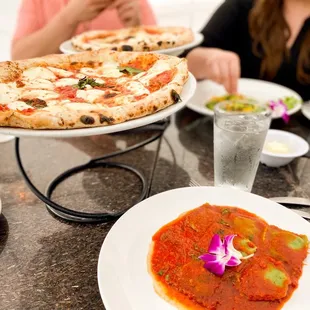 Cheese Ravioli and Margherita D. O. P.