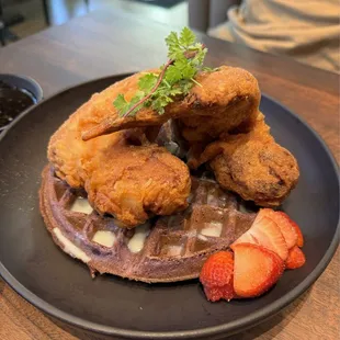 Chicken and Ube Waffle