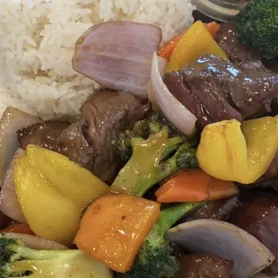 Shaken Beef super tender beef and sweet sauce.