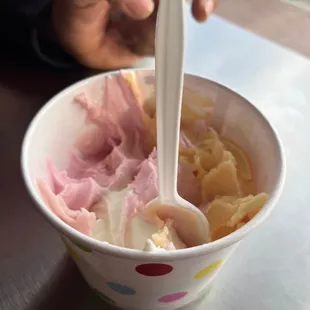 Our first time here - we did four different tropical flavors!