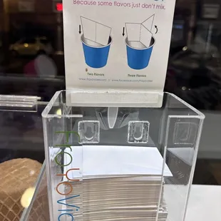 a display of frozen yogurt