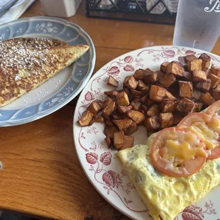 Nittany with breakfast potatoes and a French toast upgrade from toast