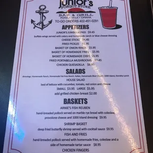 Menu front