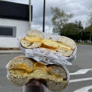 egg &amp; cheese bagel sandwich