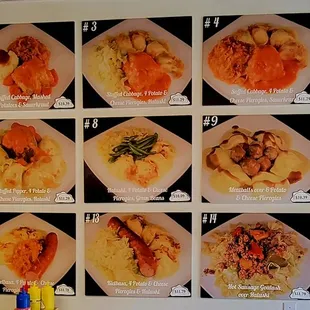 a variety of seafood dishes
