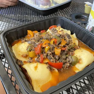 Spicy sausage SOOO Yummy!  Not too spicy. Just right!