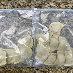 Sauerkraut and potato-cheese pierogies