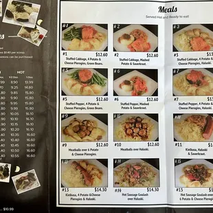 April 2024 menu of pierogies and platters