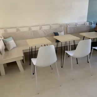 Spacious cafe seating