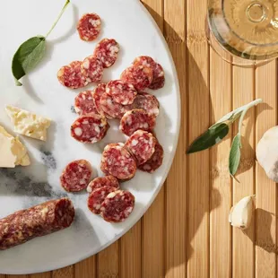 No. 1 Salami: Cheese &amp; Chardonnay. The all-in-one party for your palate. Our original rich and creamy creation is flavored with local cheese