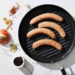 HOT ITALIAN Sausage: Don't be afraid, the flavor is stronger than the heat! A full, robust flavor, with fennel, garlic, oregano, onion.