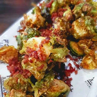 Fried Brussel sprouts!I did without the glaze