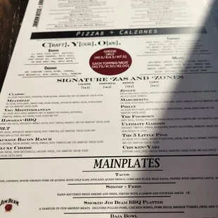 menu