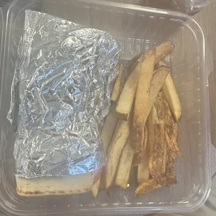 Bacon chicken ranch sandwich and fries