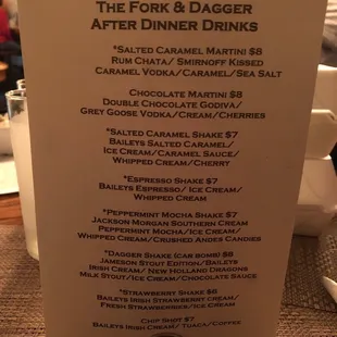 After dinner drinks is where it is at...Boom.