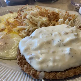 Country Fried Steak and Two Eggs