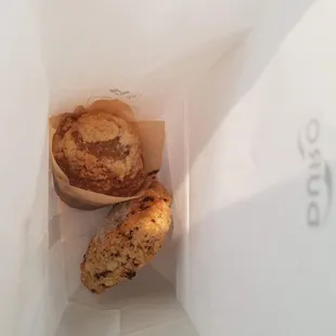Blueberry muffin and cherry scone