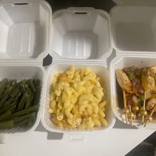 Very disappointed. Green beans aren&apos;t fresh, chicken is dry / messy and the macaroni super bland.