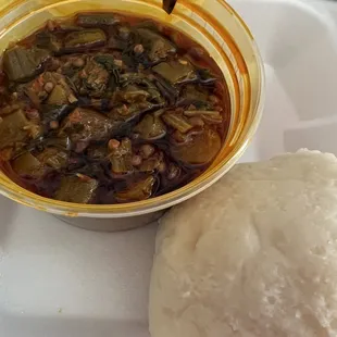 Okra &amp; pounded yam