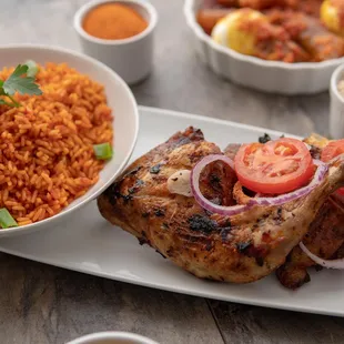 a chicken and rice dish
