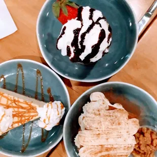 Fork chocolate eclair torte, carrot cake, Baileys cheesecake