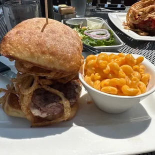 Steak sandwich and their famous Mac n cheese.