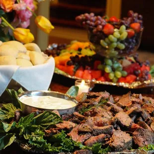 a platter of food