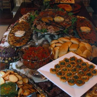 a table full of food