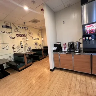 a view of the dining area