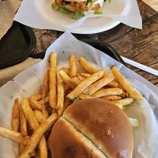 Greek burger and chicken burger