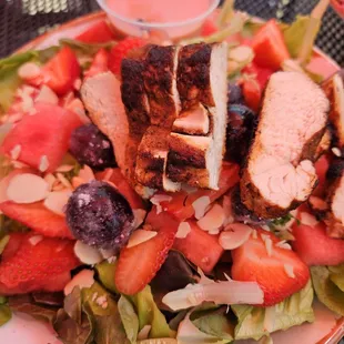 Watermelon salad with chicken