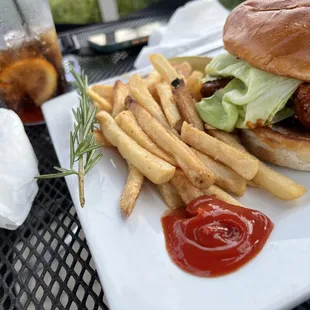 burger and french fries