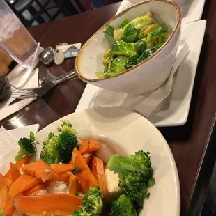 My curry tofu dish with sauce on the side and i ordered extra veggies.