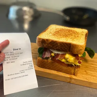 BST Melt 
+ Garlic Aioli, Cheesy Scramble &amp; Grilled Onions