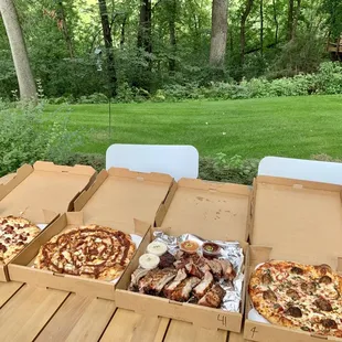 Pizza and ribs in the backyard.  I can survive the pandemic with this!