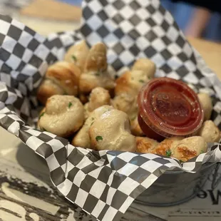 a basket of food on a table