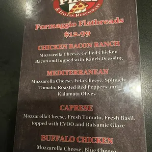 Flatbread Menu