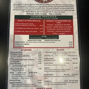 Menu (Side 1)