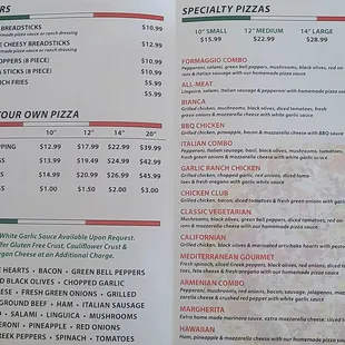 menu
