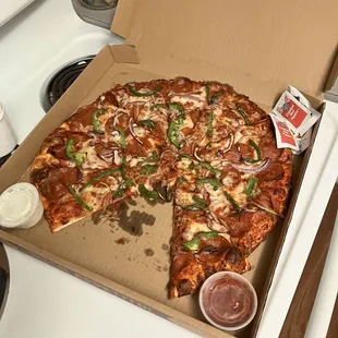 a pizza in a box