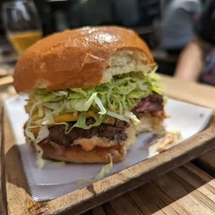 Backyard Burger, in progress