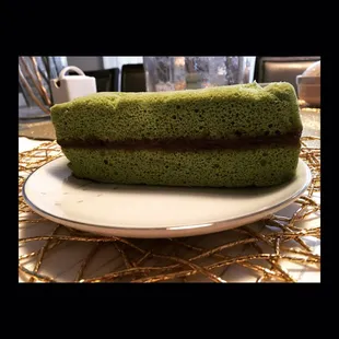 Green Tea Sponge with Red Bean Filling