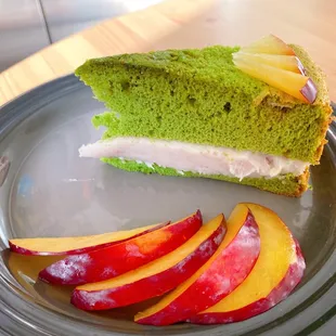 Matcha Cake with Taro Filling