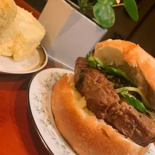 Chinese Golden Hamburger with BBQ Pork