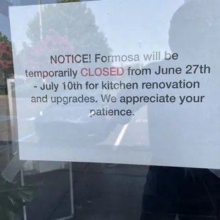 Well. Dang.  Closed until the 10th!!!