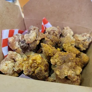 Smaller portion of popcorn chicken now, but still good