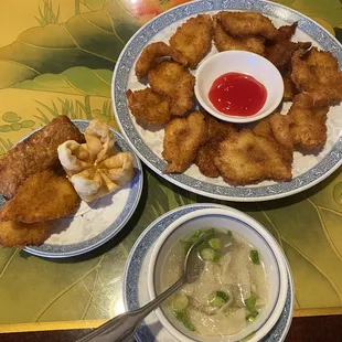 Wonton Soup, Sweet N Sour Shrimp &amp; Appetizer