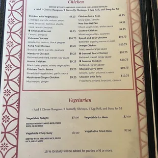 menu